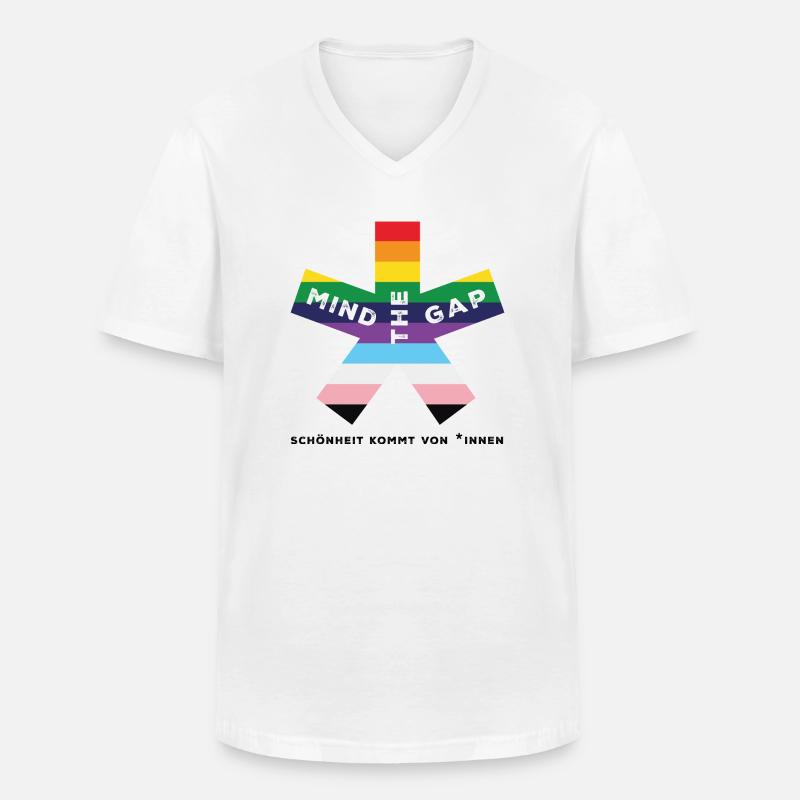 blockedTitle - Männer-T-Shirt mit V-Ausschnitt - Weiß