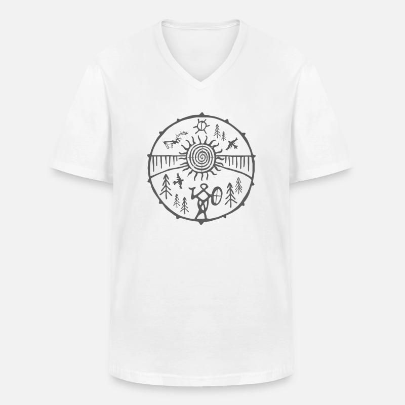 Schamane / Mutter Erde - Männer-T-Shirt mit V-Ausschnitt - Weiß