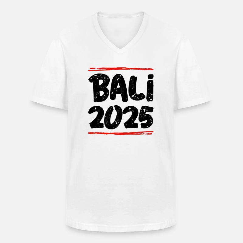 Bali 2025 Spruch - Männer-T-Shirt mit V-Ausschnitt - Weiß