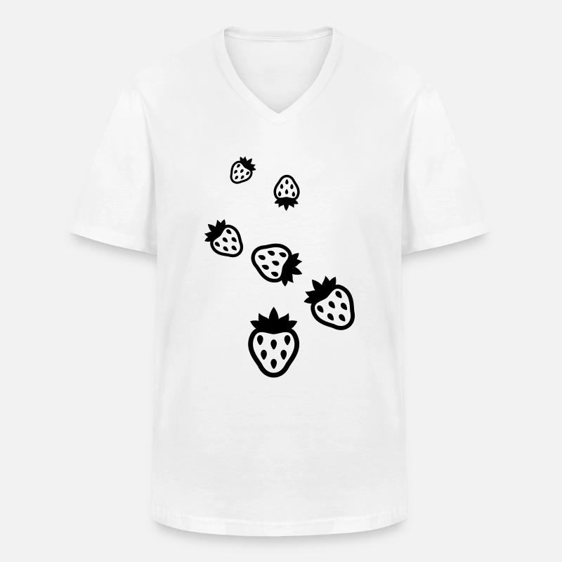 Erdbeere Icon Symbol - Männer-T-Shirt mit V-Ausschnitt - Weiß