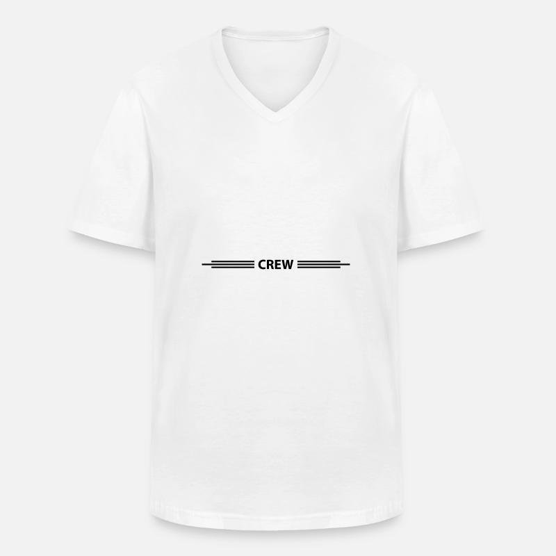 crew linie - Männer-T-Shirt mit V-Ausschnitt - Weiß