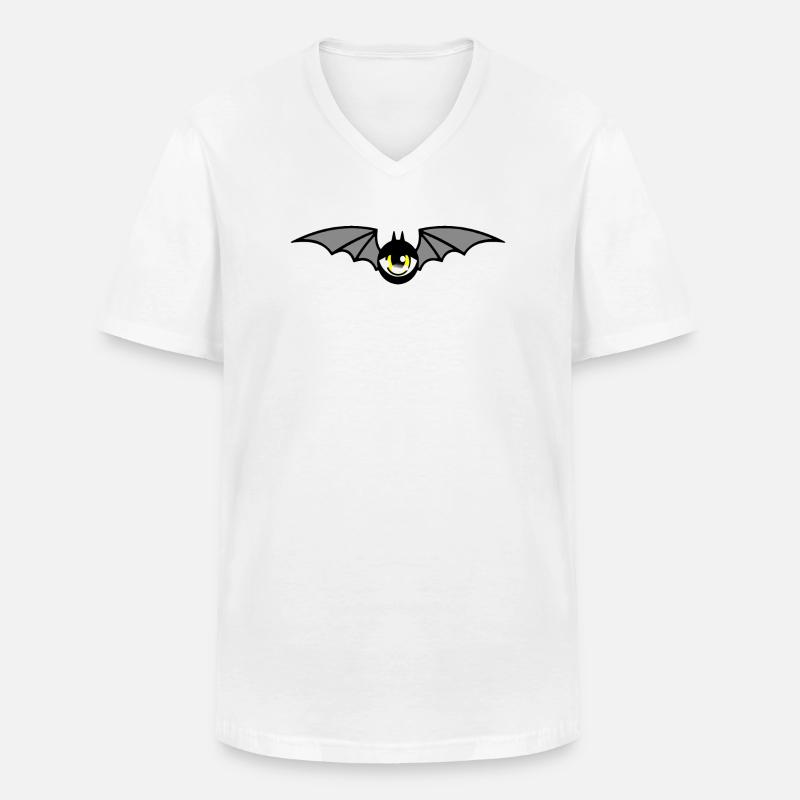 Fledermaus - Männer-T-Shirt mit V-Ausschnitt - Weiß