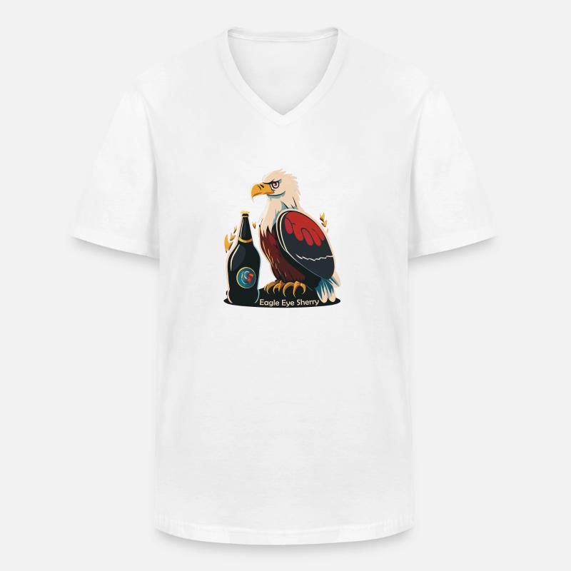 Eagle Eye Sherry - Männer-T-Shirt mit V-Ausschnitt - Weiß