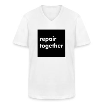 repair together - Männer-T-Shirt mit V-Ausschnitt - Weiß - Vorne - AI Model Male 185 light (185cm)