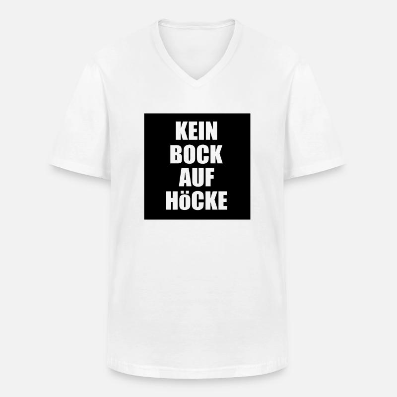 kein bock auf höcke - Männer-T-Shirt mit V-Ausschnitt - Weiß