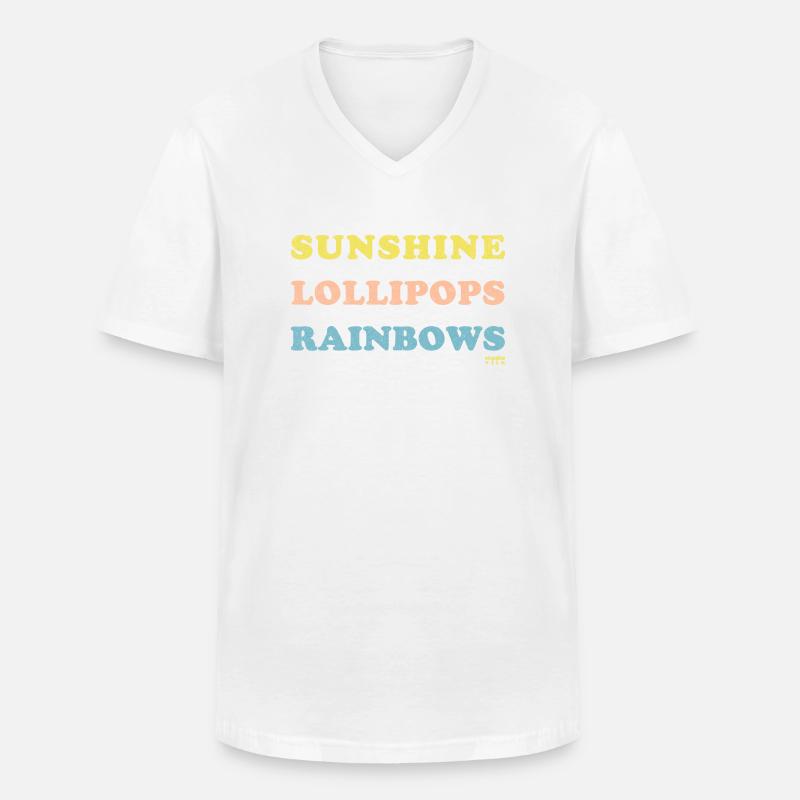 Sonnenschein Lutscher Regenbogen - Männer-T-Shirt mit V-Ausschnitt - Weiß