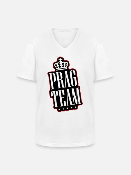Prague Team - Men's V-Neck T-Shirt - white