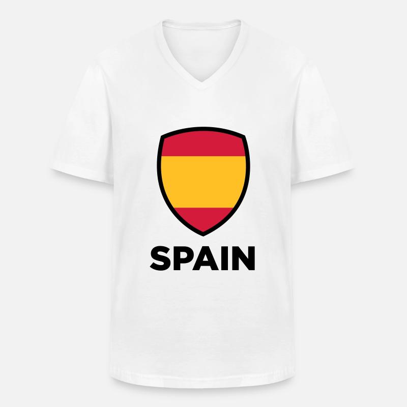 Nationalflagge von Spanien - Männer-T-Shirt mit V-Ausschnitt - Weiß