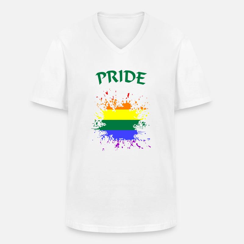 LGBTQ Pride - Männer-T-Shirt mit V-Ausschnitt - Weiß