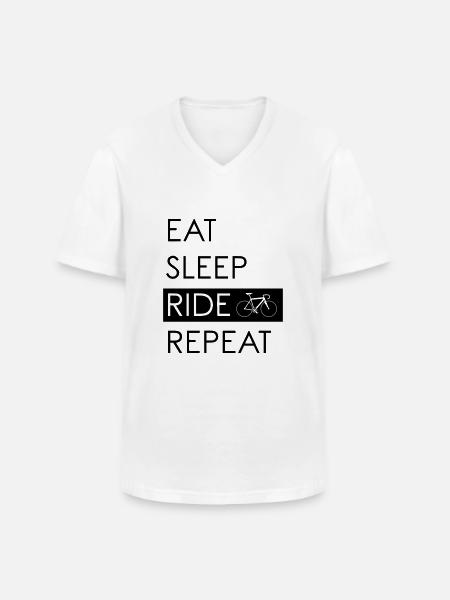 EAT SLEEP RIDE REPEAT - Men's V-Neck T-Shirt - white