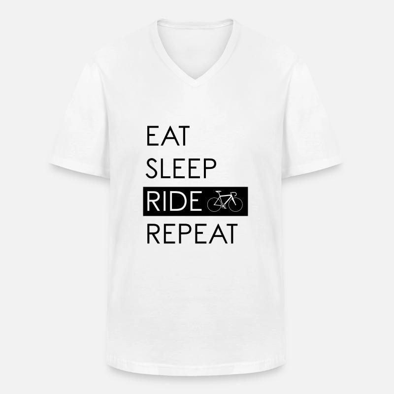 EAT SLEEP RIDE REPEAT - Männer-T-Shirt mit V-Ausschnitt - Weiß