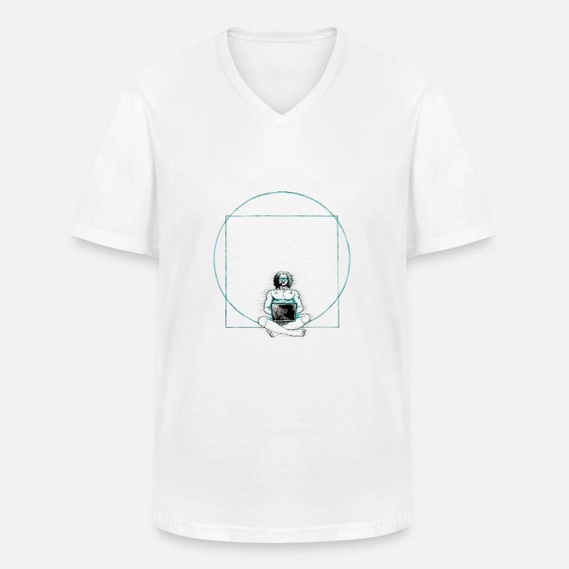 Nerd - Männer-T-Shirt mit V-Ausschnitt - Weiß
