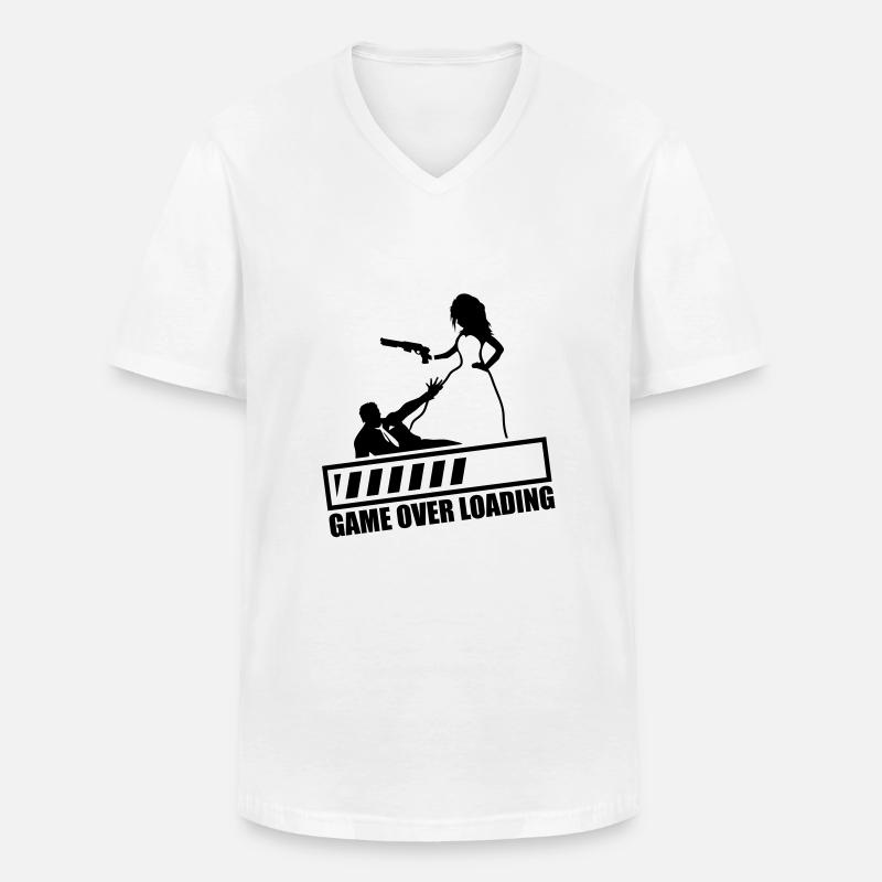 game_over_loading_fa1 - Men's V-Neck T-Shirt - white
