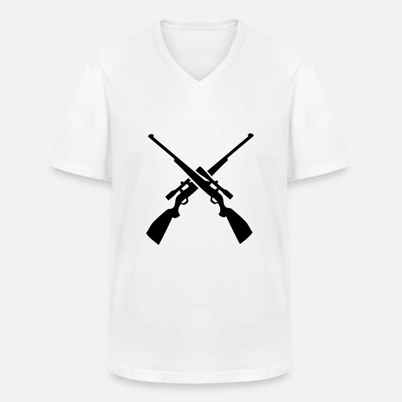 gewehre - Männer-T-Shirt mit V-Ausschnitt - Weiß
