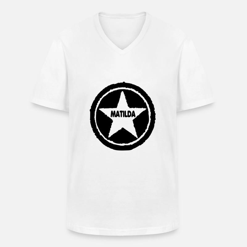 Matilda - Männer-T-Shirt mit V-Ausschnitt - Weiß