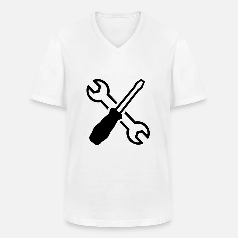Werkzeug - Männer-T-Shirt mit V-Ausschnitt - Weiß