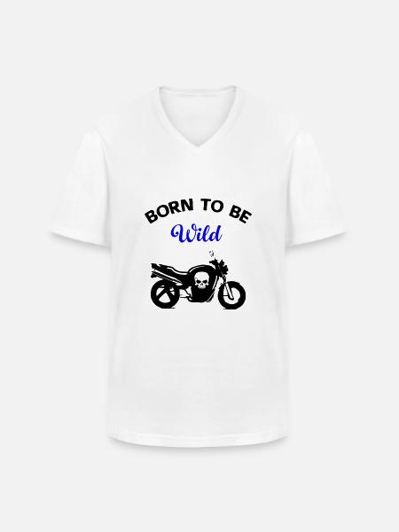 motorcycle - Men's V-Neck T-Shirt - white