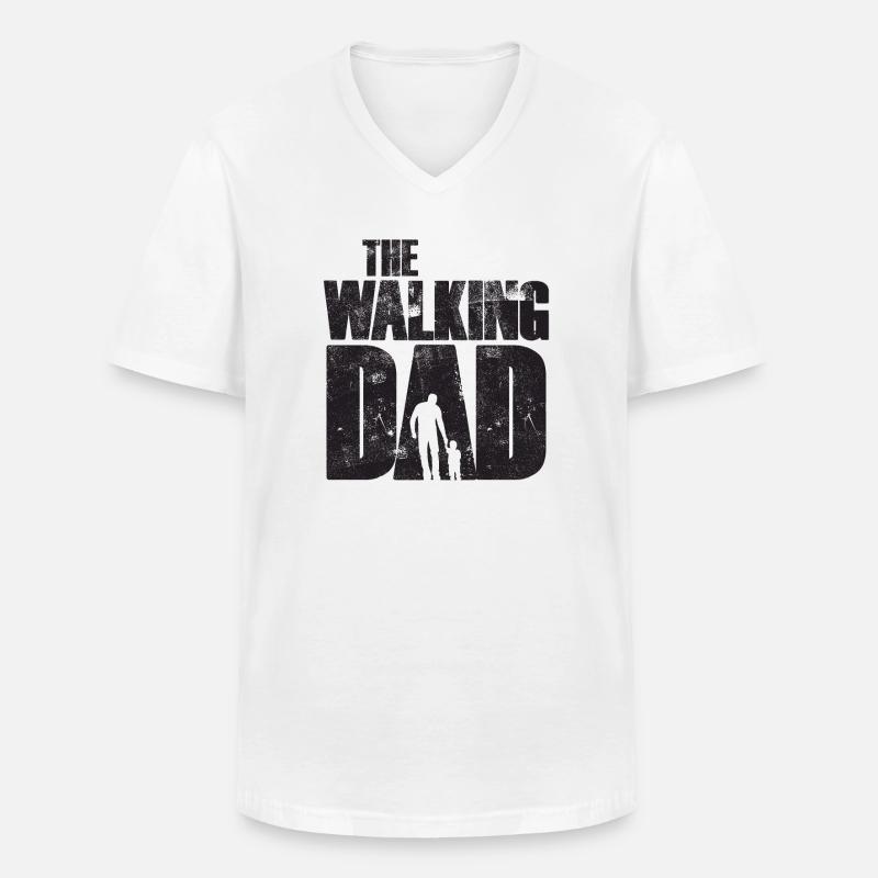 The Walking Dad Vater - Männer-T-Shirt mit V-Ausschnitt - Weiß