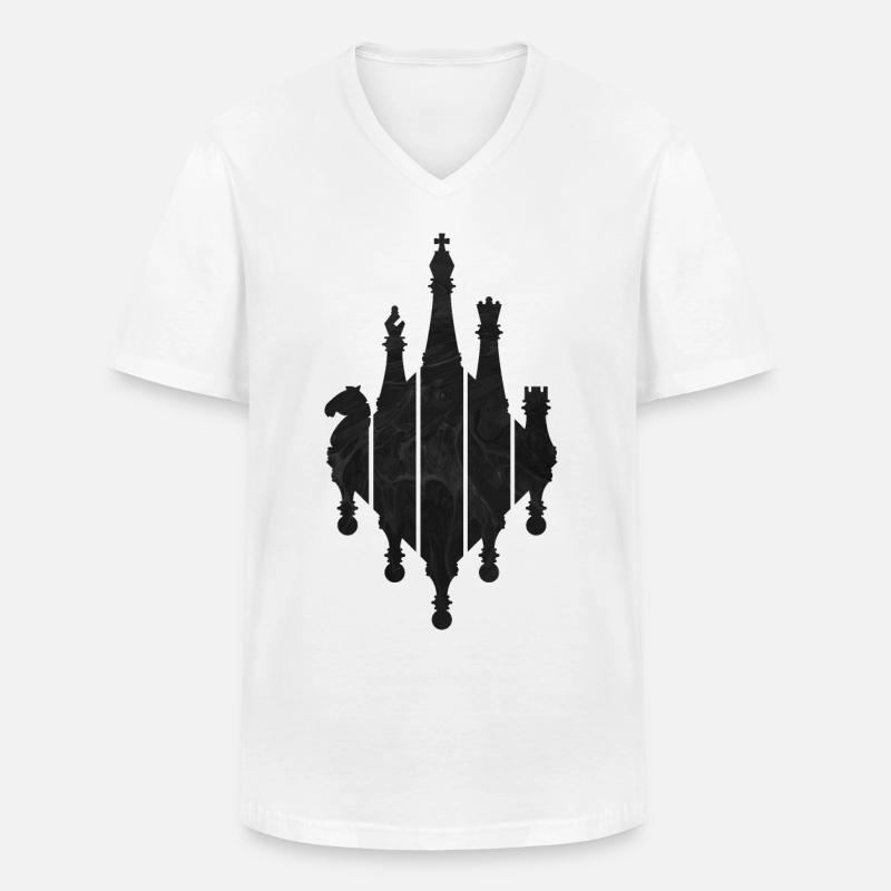 SCHACH SCHACHSPIEL - Männer-T-Shirt mit V-Ausschnitt - Weiß
