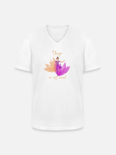 Yoga - Men's V-Neck T-Shirt - white