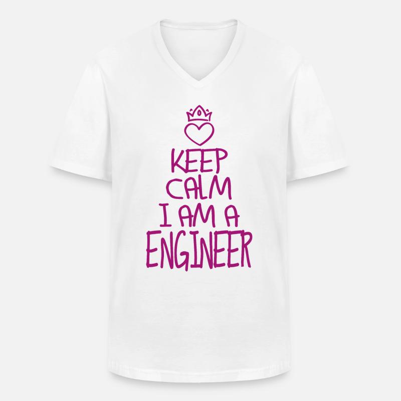 Keep Calm Engineer cool gift - Men's V-Neck T-Shirt - white