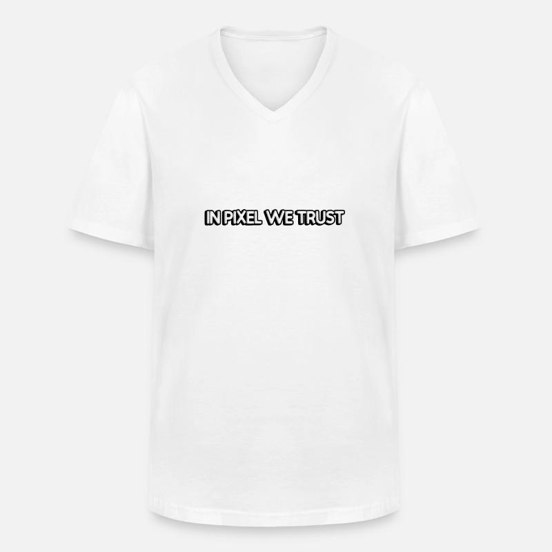 In pixels we trust - Männer-T-Shirt mit V-Ausschnitt - Weiß
