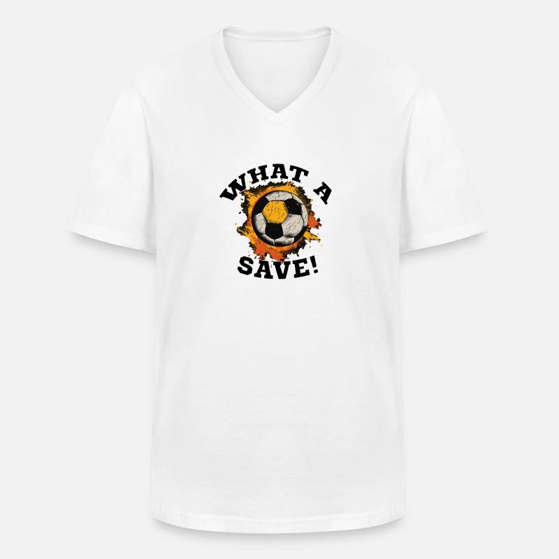Fußball ball - What a Save! - Männer-T-Shirt mit V-Ausschnitt - Weiß