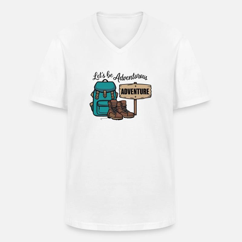 Lass uns abenteuerlich sein. - Männer-T-Shirt mit V-Ausschnitt - Weiß
