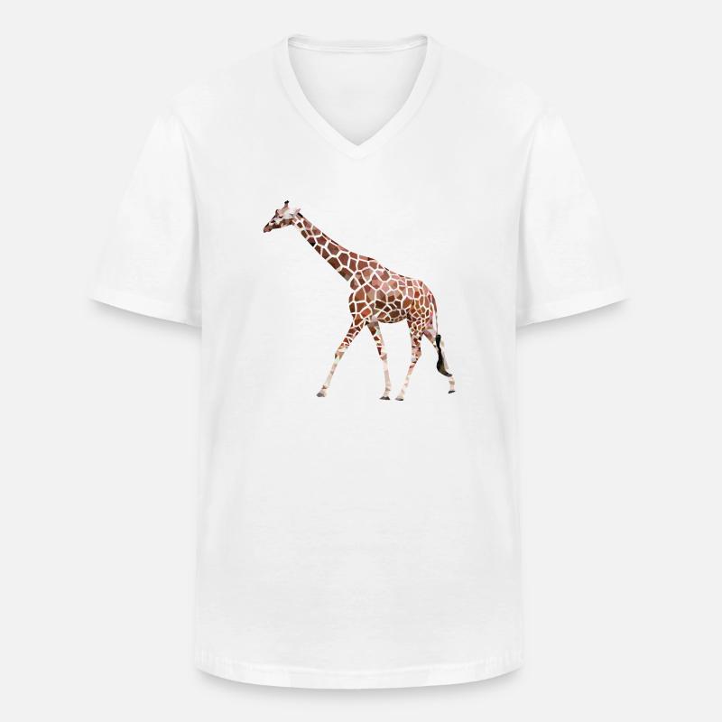 Giraffe - Männer-T-Shirt mit V-Ausschnitt - Weiß