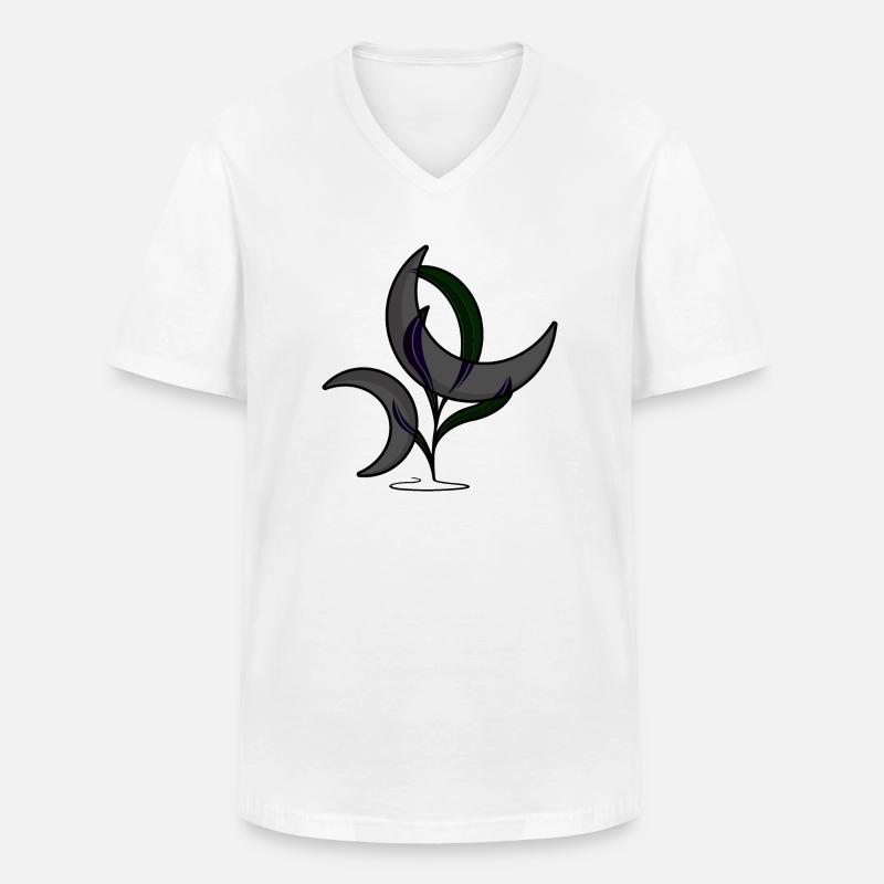 Mondblume - Männer-T-Shirt mit V-Ausschnitt - Weiß
