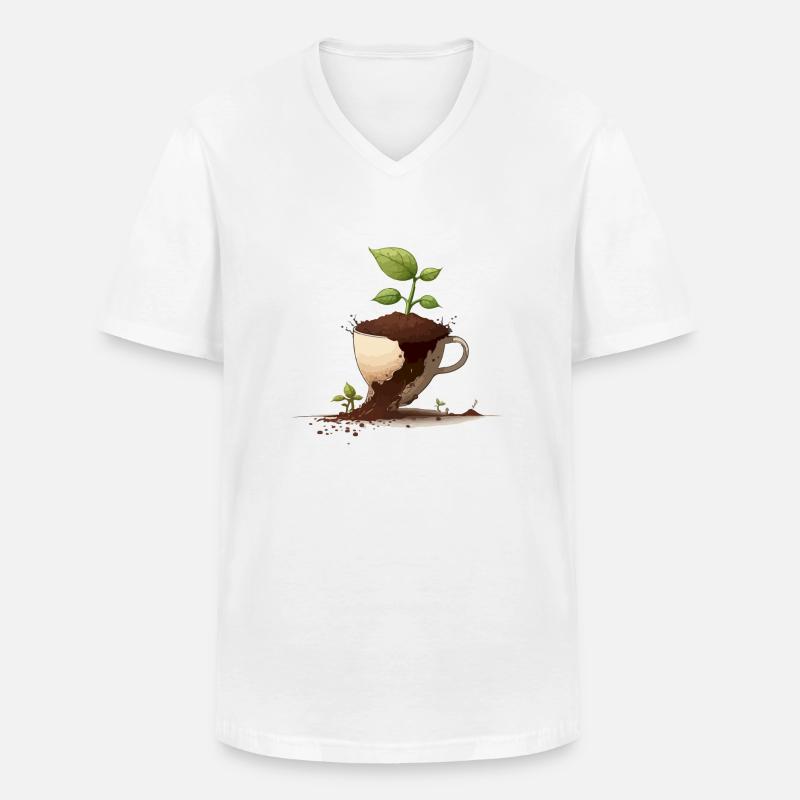 Der schlichte Becher - Männer-T-Shirt mit V-Ausschnitt - Weiß