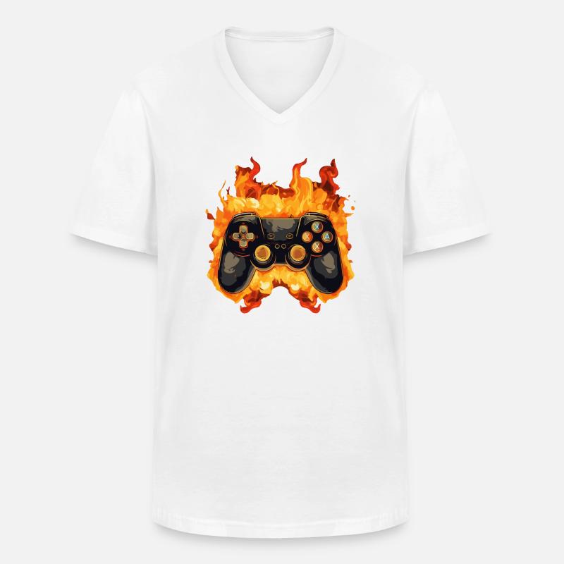 Gamepad - Männer-T-Shirt mit V-Ausschnitt - Weiß