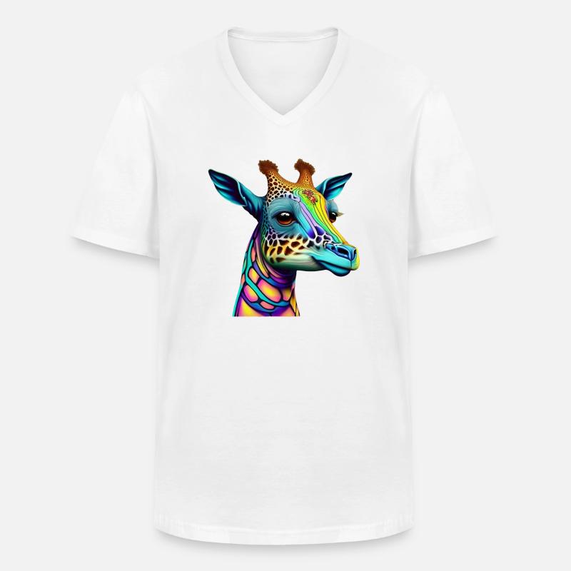 Giraffe - Männer-T-Shirt mit V-Ausschnitt - Weiß