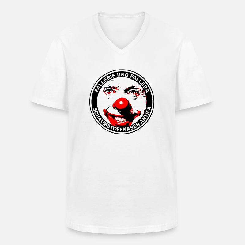 Fun Clown Varaiation Falleri Fallera - Männer-T-Shirt mit V-Ausschnitt - Weiß