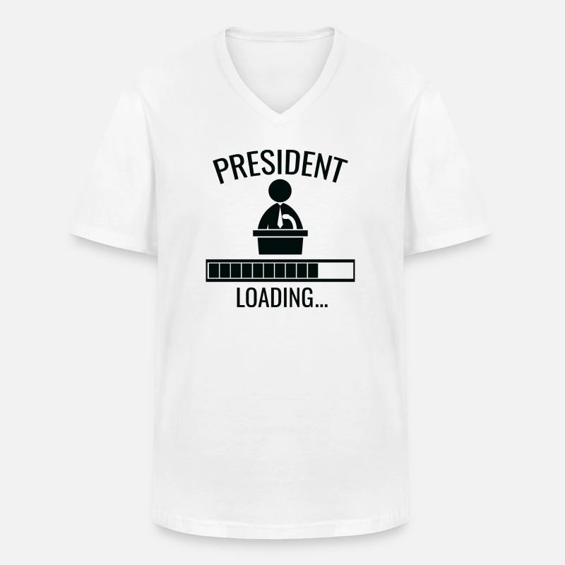 Präsident Loading - Männer-T-Shirt mit V-Ausschnitt - Weiß