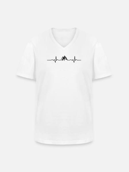 Bergkardiogramm, Herzschlag - Männer-T-Shirt mit V-Ausschnitt - Weiß