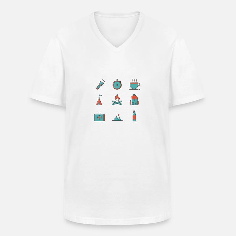 Wanderlust - Männer-T-Shirt mit V-Ausschnitt - Weiß