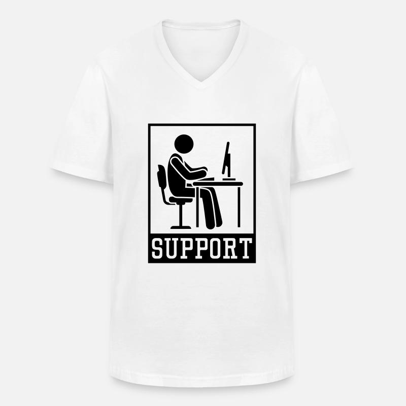 arbeiten office support berater - Männer-T-Shirt mit V-Ausschnitt - Weiß