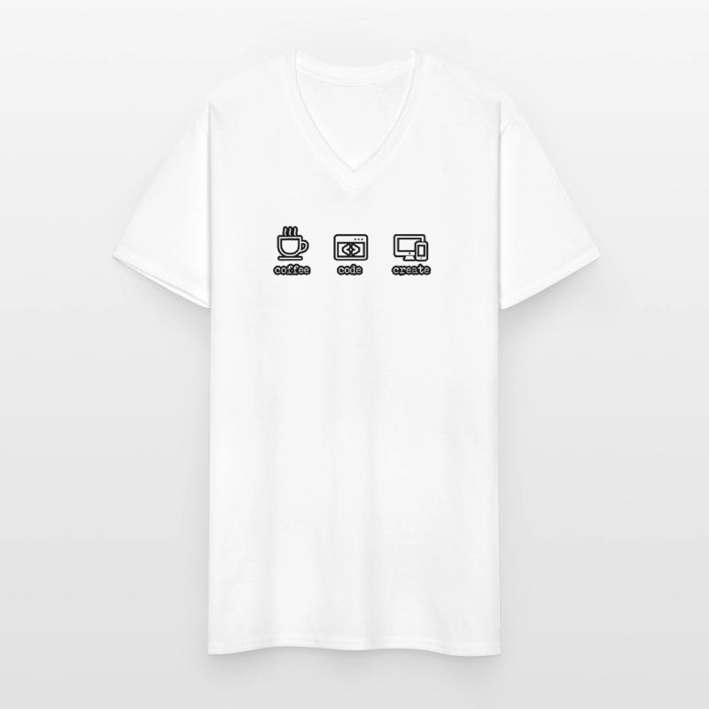 Coffee Code Create - gift idea for students Men's V-Neck T-Shirt