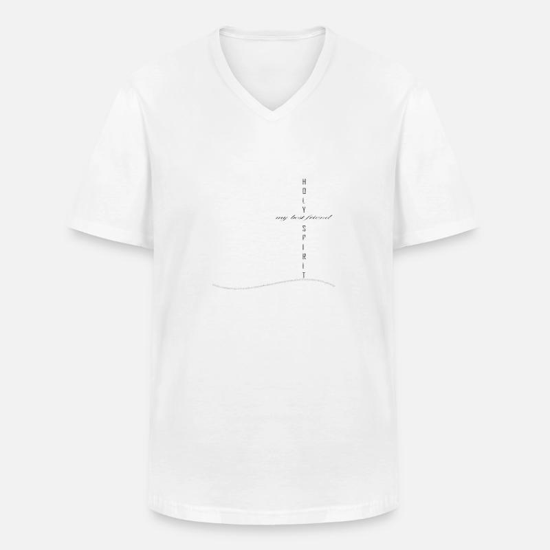 HEILIGER GEIST - Männer-T-Shirt mit V-Ausschnitt - Weiß