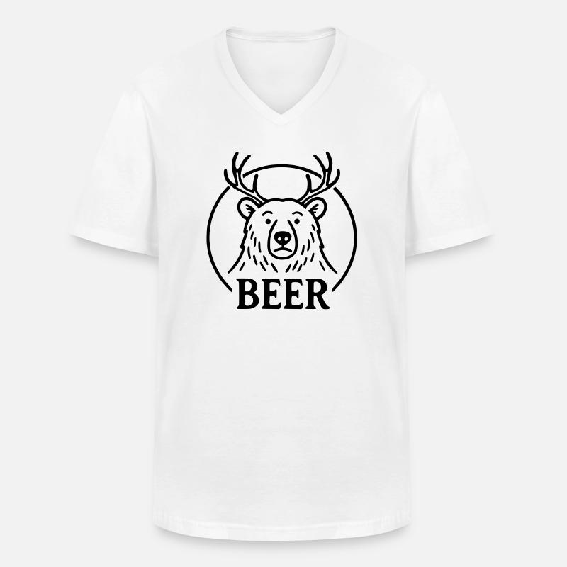 Bier - Männer-T-Shirt mit V-Ausschnitt - Weiß