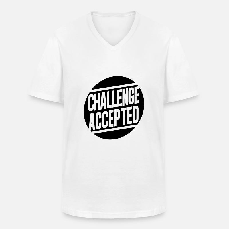 Challenge Accepted - Männer-T-Shirt mit V-Ausschnitt - Weiß