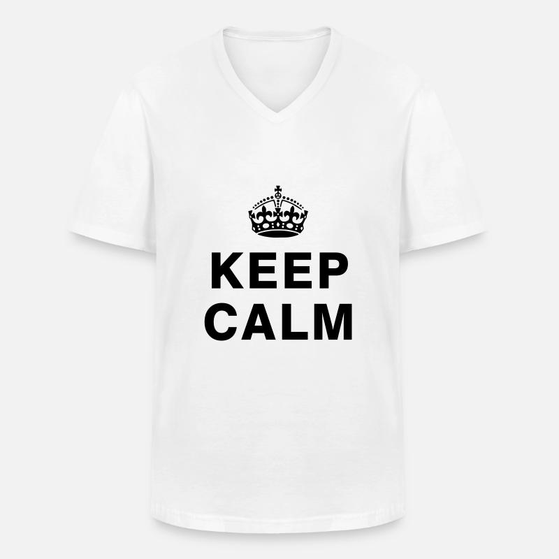 KEEP CALM - Männer-T-Shirt mit V-Ausschnitt - Weiß