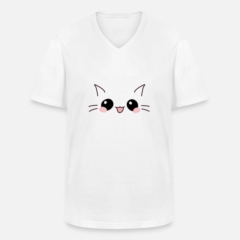 KittyCat - Männer-T-Shirt mit V-Ausschnitt - Weiß