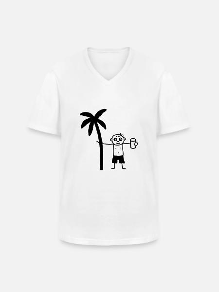 Party unter Palmen - Männer-T-Shirt mit V-Ausschnitt - Weiß