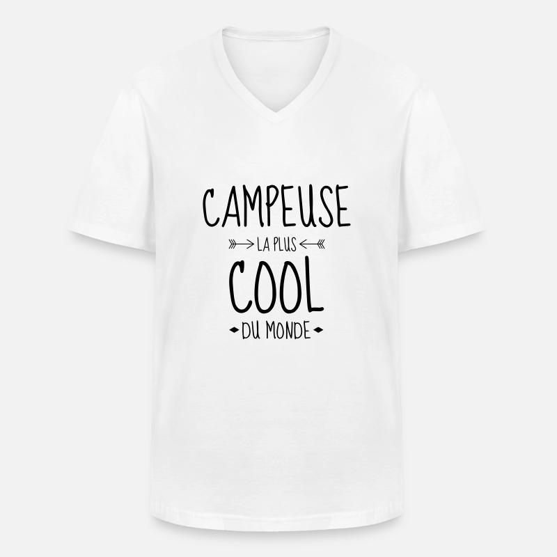 Campingplatz / Camper / Camping / Camp - Männer-T-Shirt mit V-Ausschnitt - Weiß