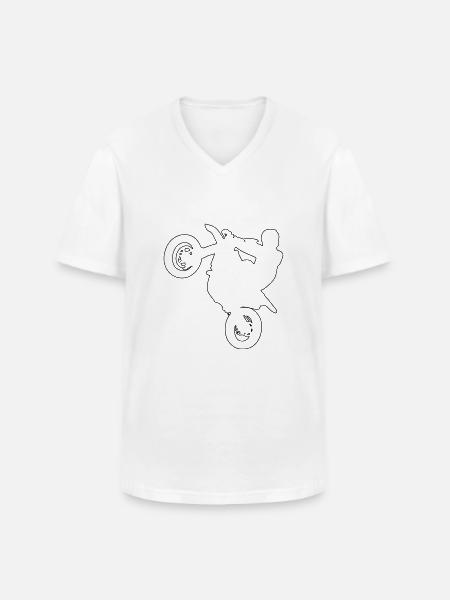Supermoto - Männer-T-Shirt mit V-Ausschnitt - Weiß