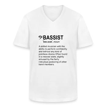 Bassist Definition English - Männer-T-Shirt mit V-Ausschnitt - Weiß - Vorne - AI Model Male 185 light (185cm)