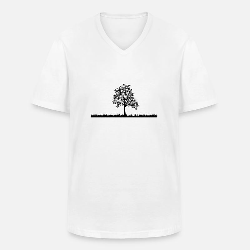 Baum - Männer-T-Shirt mit V-Ausschnitt - Weiß