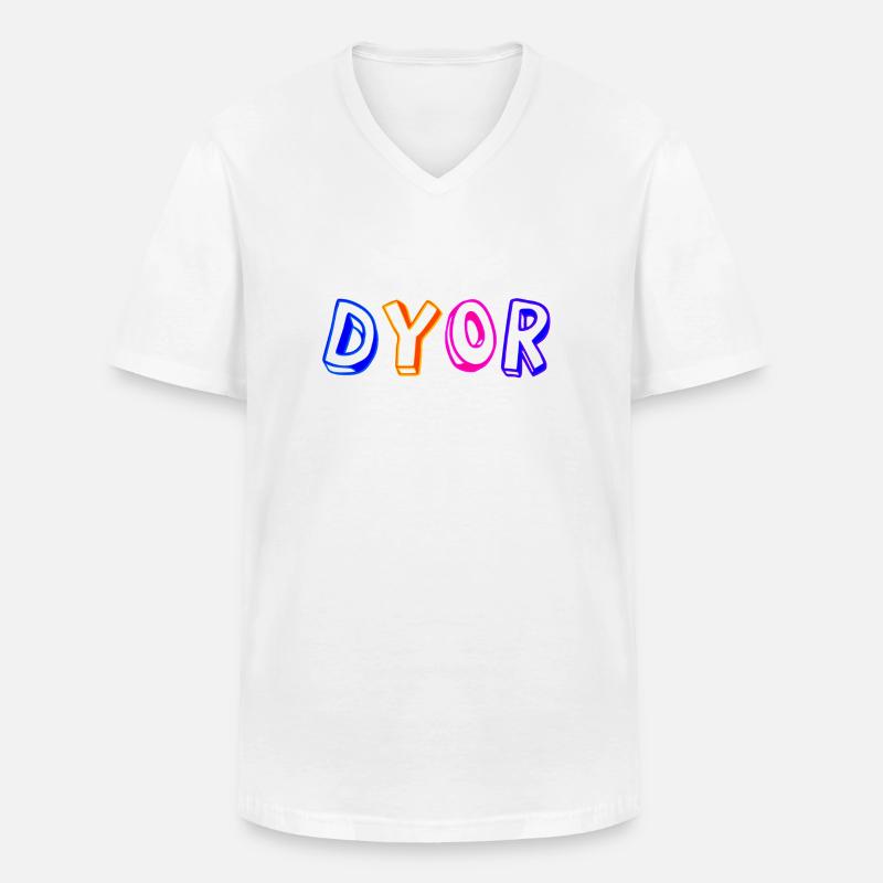 dyor blue orange - Männer-T-Shirt mit V-Ausschnitt - Weiß
